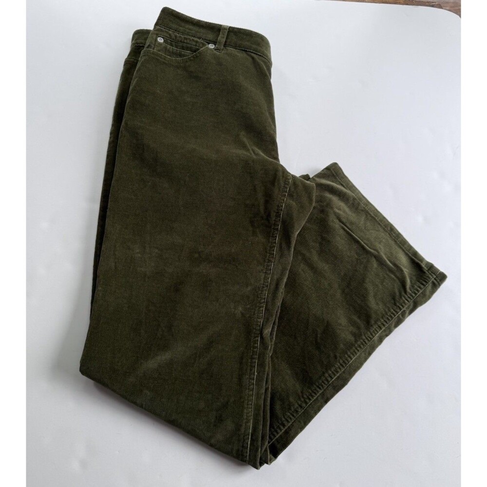 J. Jill Women’s Corduroy Pants Jeans Size 10 Petite Olive Green Boot Cut Stretch - Picture 6 of 8